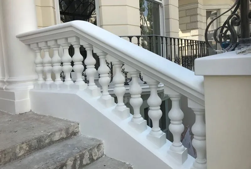 Restored stone balustrades in London