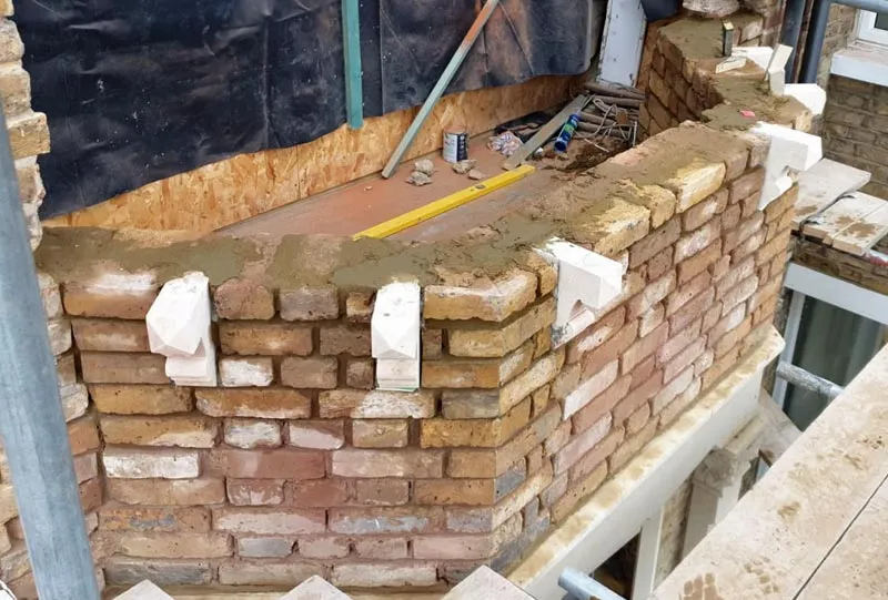 Brickwork for the bay window