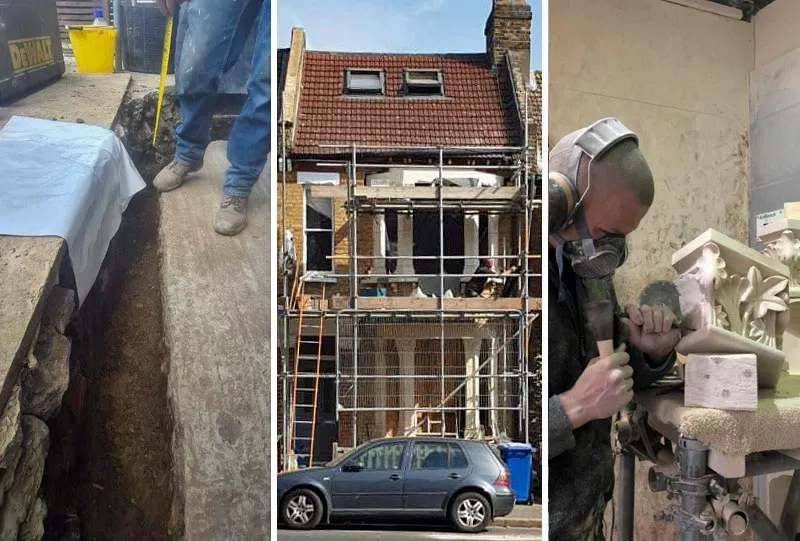 Constructing the new bay window