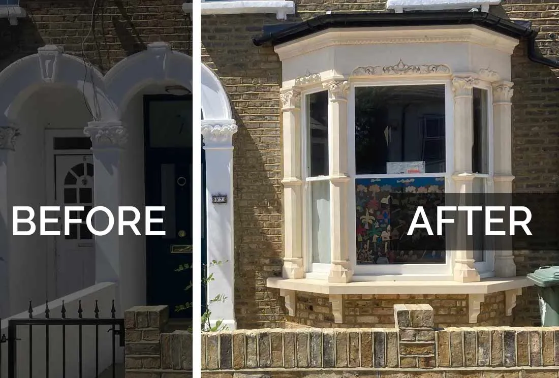 Before and after bay window London