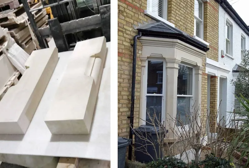 Carvings for the new bay window London