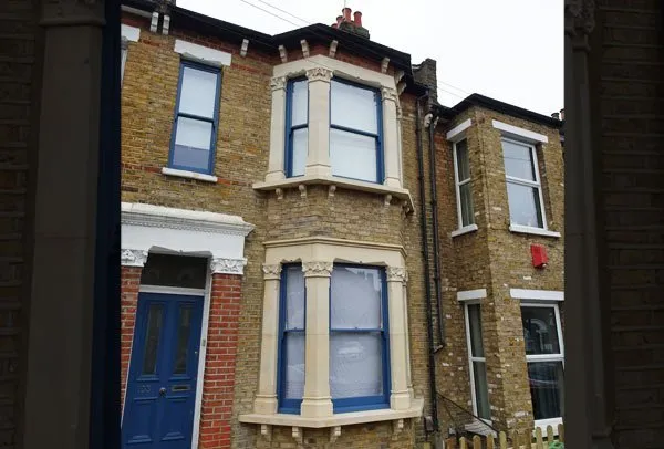 A double bay window rebuild by London Stonemasonry