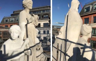 Cleaned stone statues London