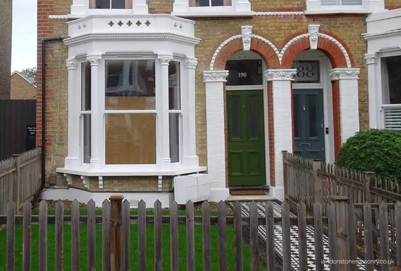 Rebuilt bay window by London Stonemasonry