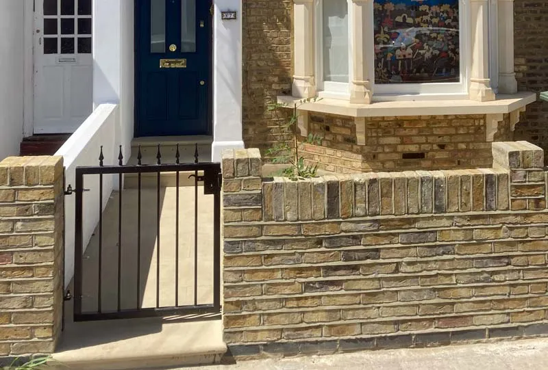 New paving and brick wall for a Victorian property