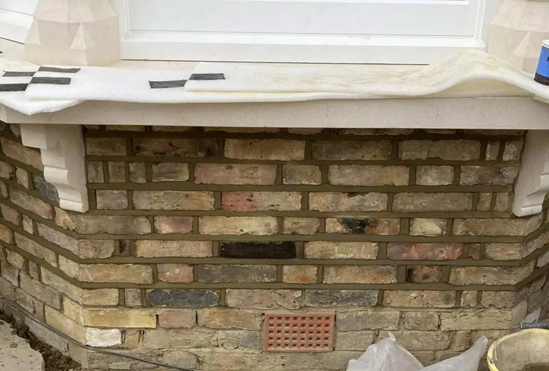 Repointed brickwork