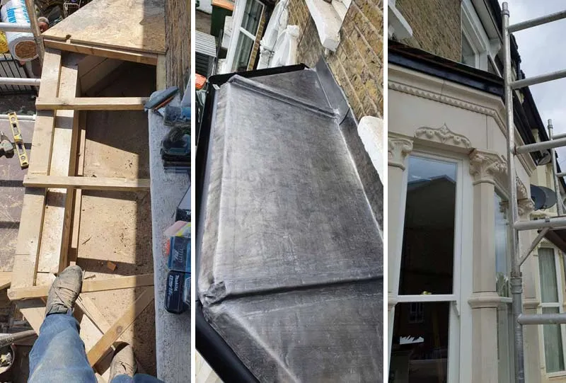 New lead roof for the Victorian bay window