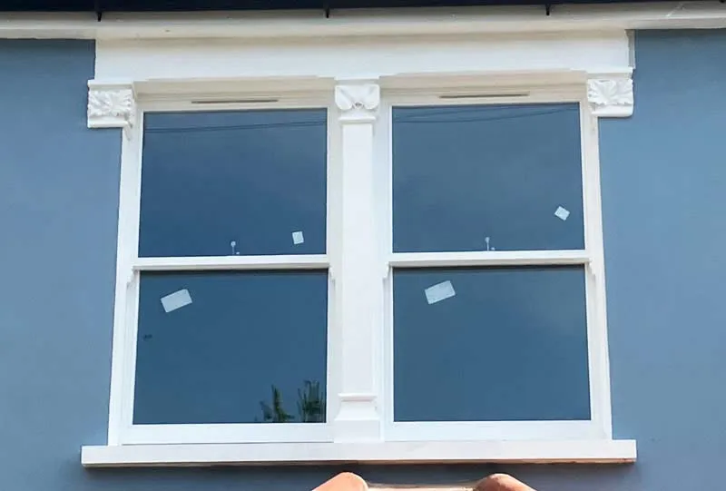 Stone window surround London terraced house