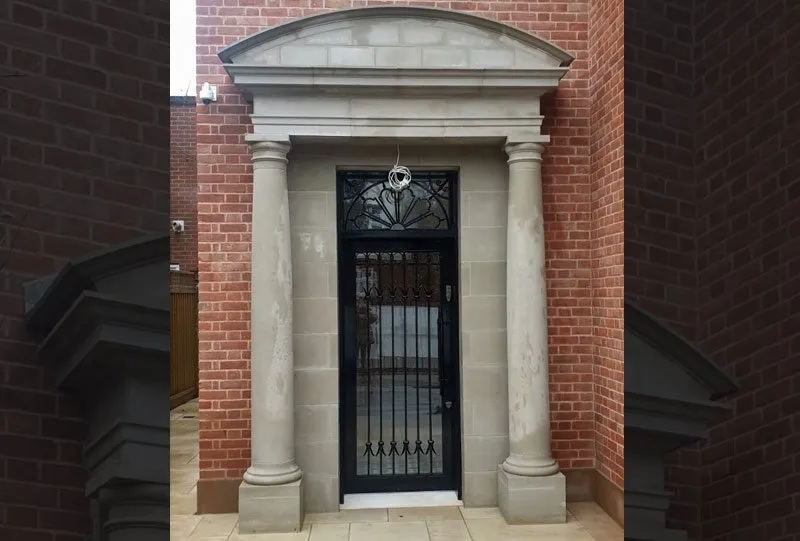 Stone portico installation, London